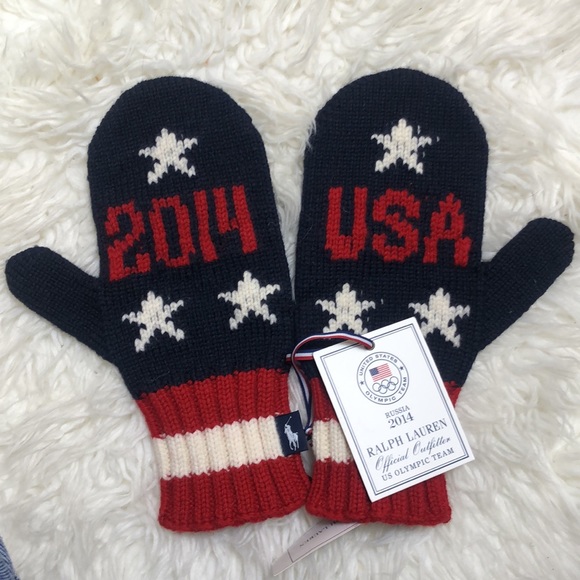 Polo Ralph Lauren 2014 Olympic Team USA Mittens Olympics - Picture 3 of 9